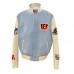 Куртка на кнопках Cincinnati Bengals Jeff Hamilton Wool & Leather Varsity - Light Blue
