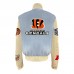 Куртка на кнопках Cincinnati Bengals Jeff Hamilton Wool & Leather Varsity - Light Blue