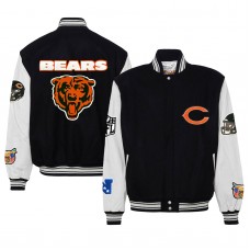 Куртка на кнопках Chicago Bears Jeff Hamilton Black Wool & Leather