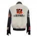 Куртка на кнопках Cincinnati Bengals Jeff Hamilton Wool & Leather Varsity - White