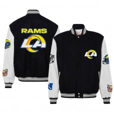 Los Angeles Rams Jeff Hamilton Wool & Leather Full-Snap Varsity Jacket - Black