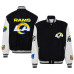Los Angeles Rams Jeff Hamilton Wool & Leather Full-Snap Varsity Jacket - Black Los Angeles Rams Jeff Hamilton Wool & Leather Full-Snap Varsity Jacket - Black