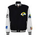 Los Angeles Rams Jeff Hamilton Wool & Leather Full-Snap Varsity Jacket - Black