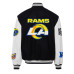 Los Angeles Rams Jeff Hamilton Wool & Leather Full-Snap Varsity Jacket - Black