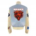 Куртка на кнопках Chicago Bears Jeff Hamilton Wool & Leather - Light Blue