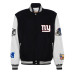 New York Giants Jeff Hamilton Black Wool & Leather Full-Snap Varsity Jacket