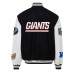 New York Giants Jeff Hamilton Black Wool & Leather Full-Snap Varsity Jacket
