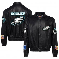 Куртка на кнопках Philadelphia Eagles Jeff Hamilton Leather - Black