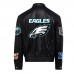 Куртка на кнопках Philadelphia Eagles Jeff Hamilton Leather - Black
