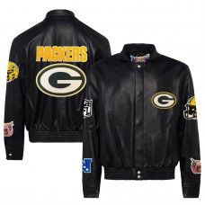 Куртка на кнопках Green Bay Packers Jeff Hamilton Leather - Black