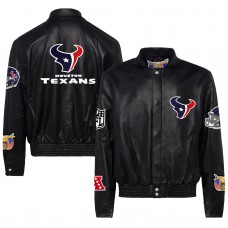 Куртка на кнопках Houston Texans Jeff Hamilton Leather - Black
