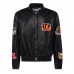 Куртка на кнопках Cincinnati Bengals Jeff Hamilton Leather - Black