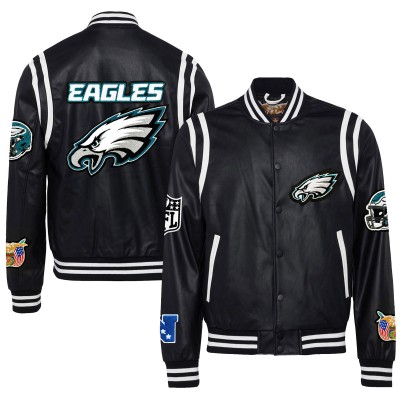 Куртка на кнопках Philadelphia Eagles Jeff Hamilton Vegan Leather - Black