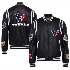 Куртка на кнопках Houston Texans Jeff Hamilton Vegan Leather - Black