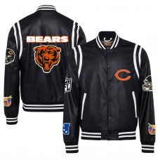 Chicago Bears Jeff Hamilton Vegan Leather Full-Snap Jacket - Black