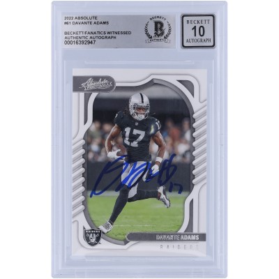 Davante Adams Las Vegas Raiders Autographed 2022 Panini Absolute #61 Beckett Fanatics Witnessed Authenticated 10 Card