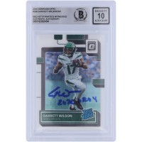 Garrett Wilson New York Jets Autographed 2022 Panini Donruss Optic Rated Rookie #206 Beckett Fanatics Witnessed Authenticated 10 Rookie Card with 2022 OROY Inscription