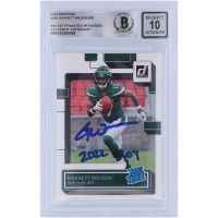 Garrett Wilson New York Jets Autographed 2022 Panini Donruss Rated Rookie #306 Beckett Fanatics Witnessed Authenticated 10 Rookie Card with 2022 OROY Inscription