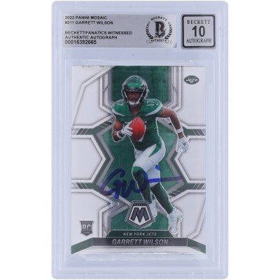 Garrett Wilson New York Jets Autographed 2022 Panini Mosaic #311 Beckett Fanatics Witnessed Authenticated 10 Rookie Card