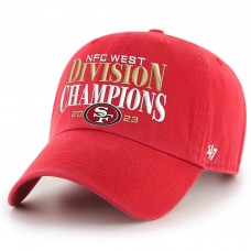 Бейсболка San Francisco 49ers 47 2023 NFC West Division Champions Clean Up - Scarlet