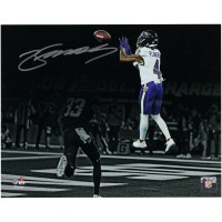 Zay Flowers Baltimore Ravens Autographed Fanatics Authentic 11 x 14 Touchdown Catch Spotlight Photograph