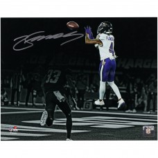 Zay Flowers Baltimore Ravens Autographed Fanatics Authentic 11 x 14 Touchdown Catch Spotlight Photograph