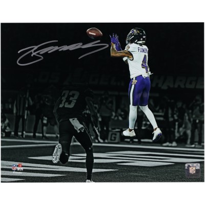 Zay Flowers Baltimore Ravens Autographed Fanatics Authentic 11 x 14 Touchdown Catch Spotlight Photograph