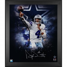 Dak Prescott Dallas Cowboys Framed Autographed Fanatics Authentic 20 x 24 In Focus Photograph