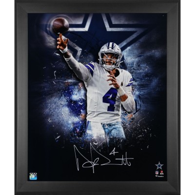 Dak Prescott Dallas Cowboys Framed Autographed Fanatics Authentic 20 x 24 In Focus Photograph