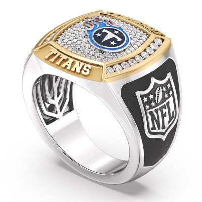 Tennessee Titans 1/2 CTTW Diamond Two-Tone Yellow Gold and Sterling Silver Ring
