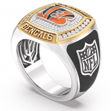 Cincinnati Bengals 1/2 CTTW Diamond Two-Tone Yellow Gold and Sterling Silver Ring