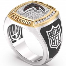 Atlanta Falcons 1/2 CTTW Diamond Two-Tone Yellow Gold and Sterling Silver Ring