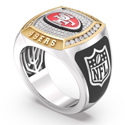 San Francisco 49ers 1/2 CTTW Diamond Two-Tone Yellow Gold and Sterling Silver Ring