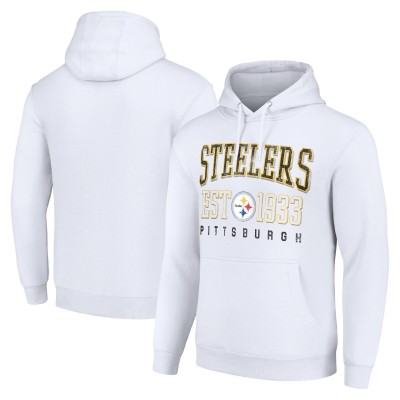 Unisex Pittsburgh Steelers Starter White Throwback Logo Pullover Hoodie