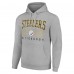 Unisex Pittsburgh Steelers Starter Heather Gray Throwback Logo Pullover Hoodie