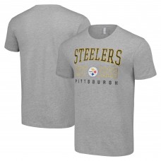 Pittsburgh Steelers Starter Heather Gray Throwback Logo T-Shirt