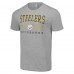 Pittsburgh Steelers Starter Heather Gray Throwback Logo T-Shirt
