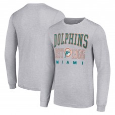 Футболка с длинным рукавом Miami Dolphins Starter Throwback Logo - Heather Gray