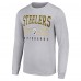 Pittsburgh Steelers Starter Heather Gray Throwback Logo Long Sleeve T-Shirt
