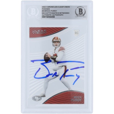 Brock Purdy San Francisco 49ers Autographed 2022 Panini Chronicles Clear Vision #CVR-8 Beckett Fanatics Witnessed Authenticated Rookie Card