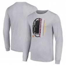 Футболка Washington Commanders Starter Half Helmet Logo Long Sleeve Heathered - Heather Gray