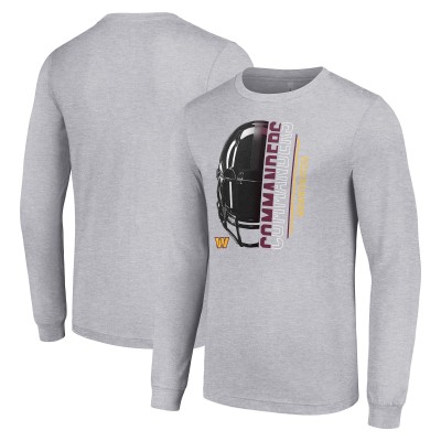 Футболка Washington Commanders Starter Half Helmet Logo Long Sleeve Heathered - Heather Gray