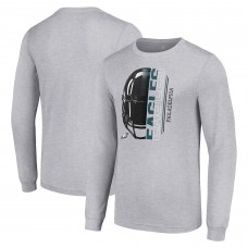 Футболка Philadelphia Eagles Starter Half Helmet Logo Long Sleeve Heathered - Heather Gray