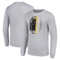 Pittsburgh Steelers Starter Heather Gray Half Helmet Logo Long Sleeve Heathered T-Shirt