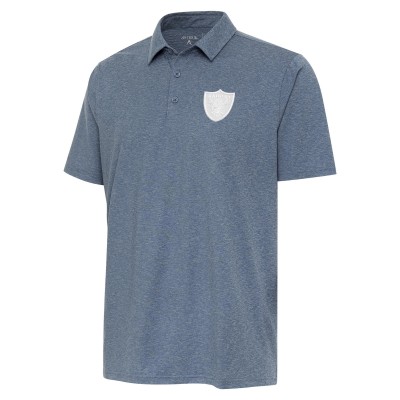 Las Vegas Raiders Antigua Heather Navy Par 3 Polo