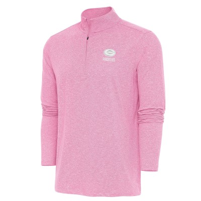Green Bay Packers Antigua Pink Hunk Quarter-Zip Pullover Top