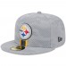 Бейсболка Pittsburgh Steelers New Era Gray 2024 Sideline 59FIFTY