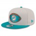 Бейсболка Miami Dolphins New Era Stone/Aqua 2024 Sideline Historic 9FIFTY