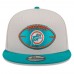 Бейсболка Miami Dolphins New Era Stone/Aqua 2024 Sideline Historic 9FIFTY