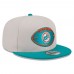 Бейсболка Miami Dolphins New Era Stone/Aqua 2024 Sideline Historic 9FIFTY